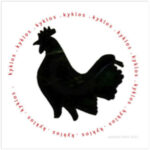 Kyklos logo: a rooster in a circle of the word kyklos