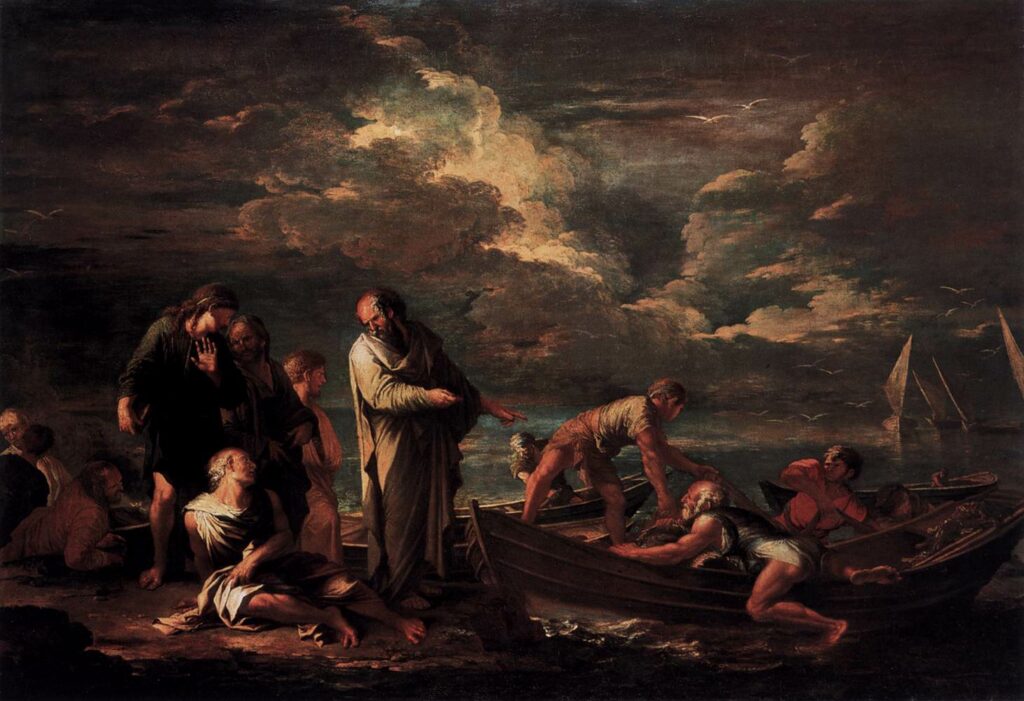 Pythagoras and the Fisherman, Salvator Rosa, 1662